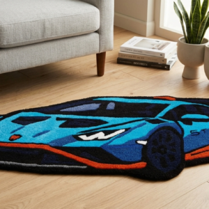 Dywan Tuftingowy - Auto (niebieskie) 140x65
